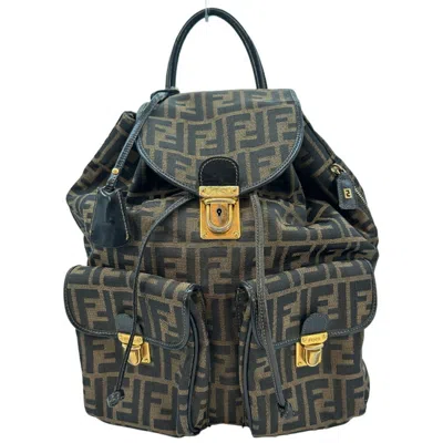 Pre-owned Fendi Brown Canvas Leather Backpack ()