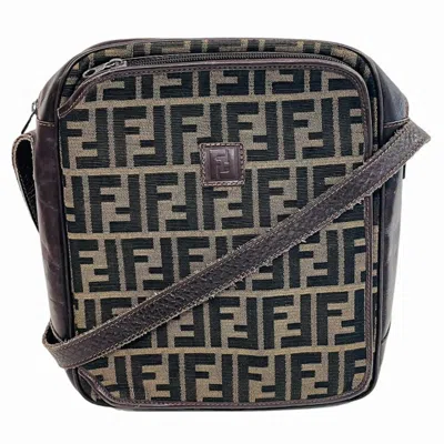 Pre-owned Fendi Brown Canvas Leather Handbag Shoulder Bag ()
