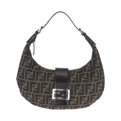 Pre-owned Fendi Brown Canvas Leather Handbag Shoulder Bag ()
