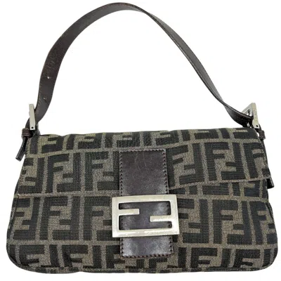 Pre-owned Fendi Brown Canvas Leather Handbag Shoulder Bag ()