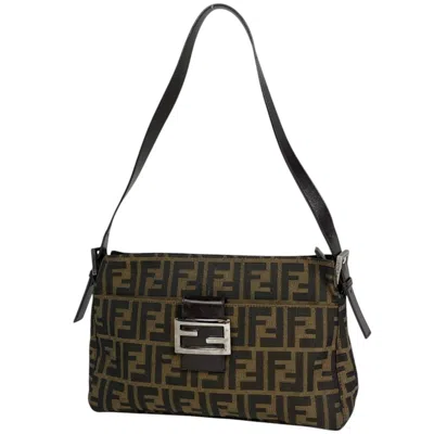 Pre-owned Fendi Brown Canvas Leather Handbag Shoulder Bag ()