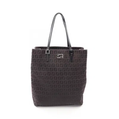 Pre-owned Fendi Brown Canvas Leather Handbag Tote Bag ()