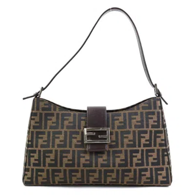 Pre-owned Fendi Brown Canvas Leather Shoulder Bag ()