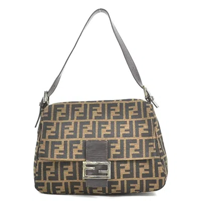 Pre-owned Fendi Brown Canvas Leather Shoulder Bag ()