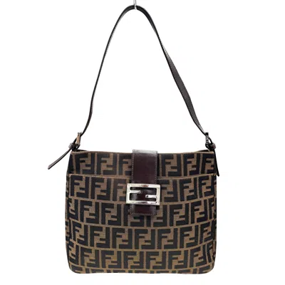 Pre-owned Fendi Brown Canvas Leather Shoulder Bag ()