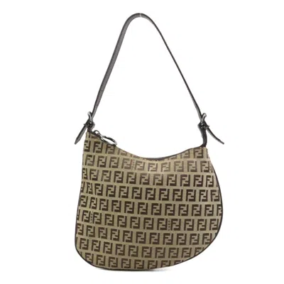 Pre-owned Fendi Brown Canvas Leather Shoulder Bag ()
