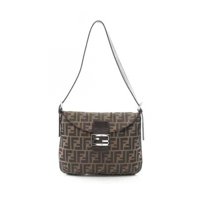 Pre-owned Fendi Brown Canvas Leather Shoulder Bag ()