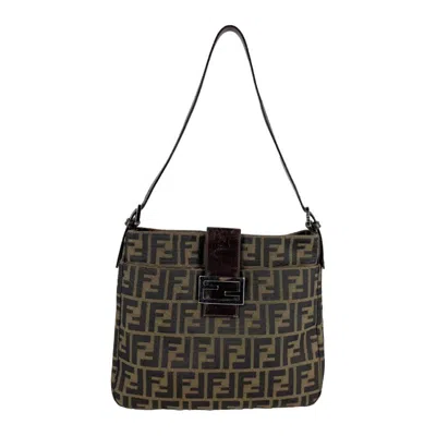 Pre-owned Fendi Brown Canvas Leather Shoulder Bag ()