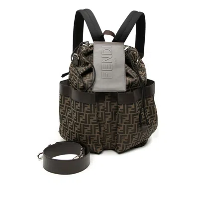 Pre-owned Fendi Brown Canvas Leather Shoulder Bag ()