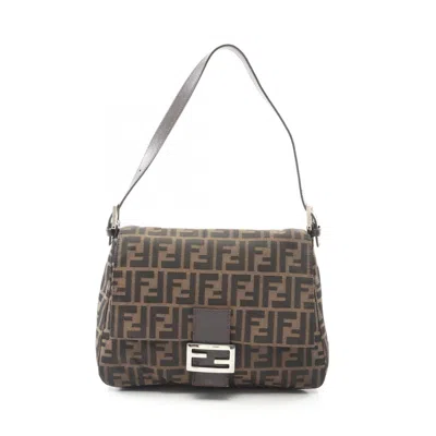 Pre-owned Fendi Brown Canvas Leather Shoulder Bag ()