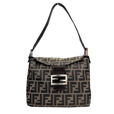 Pre-owned Fendi Brown Canvas Leather Shoulder Bag ()
