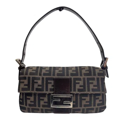 Pre-owned Fendi Brown Canvas Leather Shoulder Bag ()