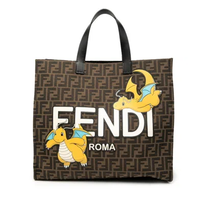 Pre-owned Fendi Brown Canvas Leather Shoulder Bag Tote Bag ()