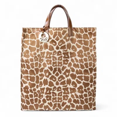 Pre-owned Fendi Brown Canvas Leather Tote Bag ()