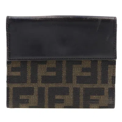 Pre-owned Fendi Brown Canvas Leather Wallet (bi-fold) ()