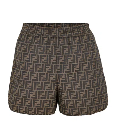 Fendi Brown Canvas Shorts