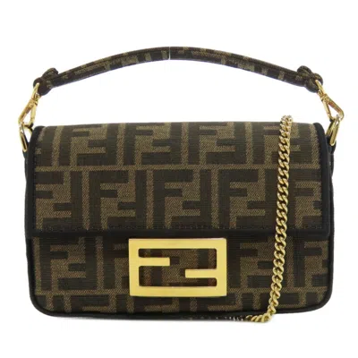 Pre-owned Fendi Brown Canvas Shoulder Bag ()