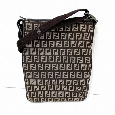 Pre-owned Fendi Brown Canvas Shoulder Bag ()