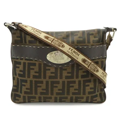 Pre-owned Fendi Brown Canvas Shoulder Bag ()
