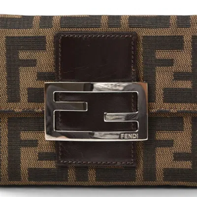 Pre-owned Fendi Brown Canvas Wallet (tri-fold) ()