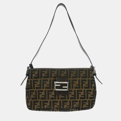 Pre-owned Fendi Brown Canvas Zucca Handbag