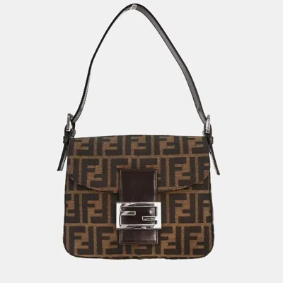 Pre-owned Fendi Brown Canvas Zucca Handbag