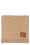 Fendi Brown Chevron Alpaca Scarf In Gold