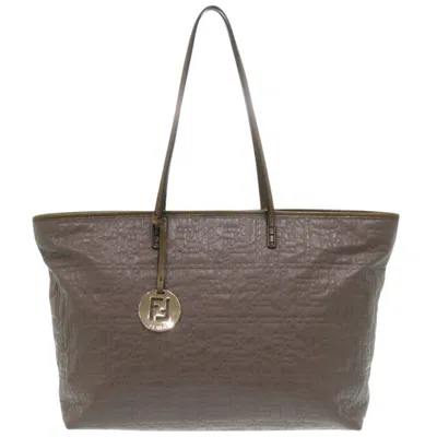 Pre-owned Fendi Brown Coated Canvas Pvc Tote Bag ()