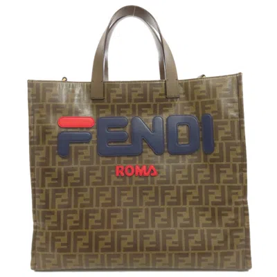 Pre-owned Fendi Brown Coated Canvas Tote Bag ()