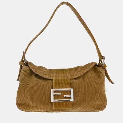 Pre-owned Fendi Brown Corduroy Handbag