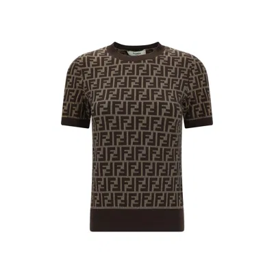 Fendi Brown Cotton T-shirt