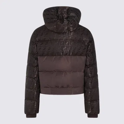 Fendi Women Ff Jacquard Nylon Down Jacket In Multi