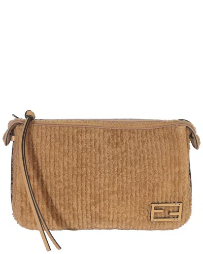 Fendi Brown Fabric Medium Simply Shoulder Bag (authentic Pre-loved)