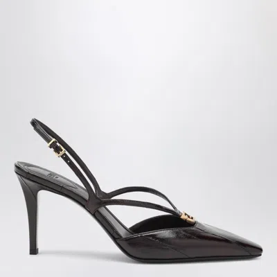 FENDI FENDI BROWN FENDI FFOLD SLINGBACKS WOMEN