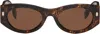 Fendi Roma Oval Acetate Sunglasses In Coloured Havana / Br