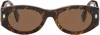 Fendi Fe 40125 I 53e Oval Sunglasses In Coloured Havana / Br