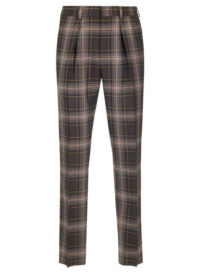 Fendi Brown  Tartan Trousers Brown