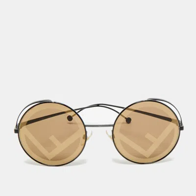 Pre-owned Fendi Brown Ff 0343/s Round Sunglasses