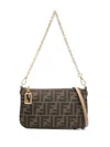 Fendi Shoulder Bags With Chain Strap And Gold-tone Hardware In Brown