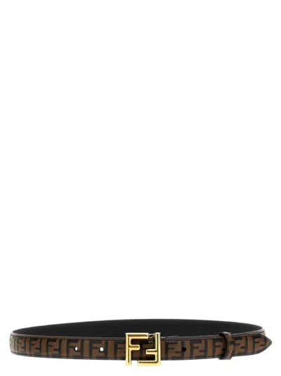 Fendi Brown Leather Belt With Logo