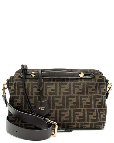 FENDI FENDI BROWN FF CANVAS BY THE WAY SOFT MEDIUM BOSTON BAG (AUTHENTIC PRE-LOVED)