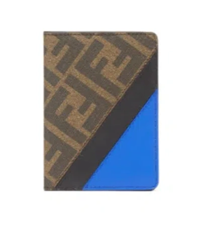Fendi Brown Ff Canvas Card Holder
