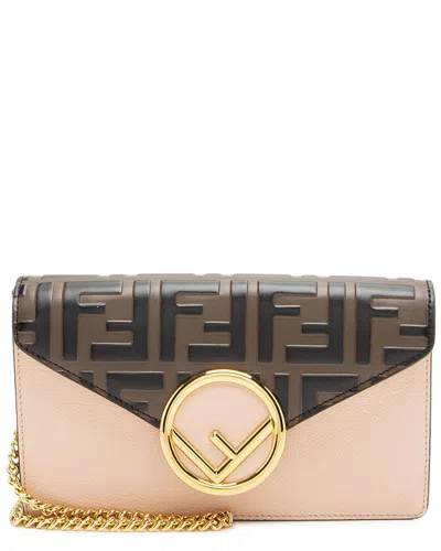 Fendi Brown Ff Embossed Calfskin Ff Crossbody (authentic Pre-loved) In Multi