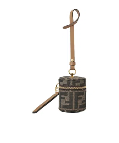 Fendi Brown Ff Fabric Coin Holder Charm
