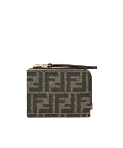 FENDI FENDI MONOGRAMMED ZIPPED SMALL WALLET