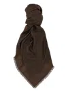 Fendi Ff Jacquard Wool And Silk Shawl In Brown