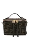 Fendi Vanity Ff-pattern Top-handle Mini Bag In Brown