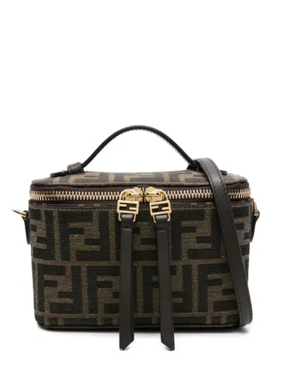 FENDI BROWN FF MINI CROSSBODY BAG