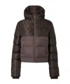 Fendi Women Brown Down Jacket With Drawstring Hood And Ff Motif In Tech Fabric Woman In Brown
