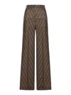 Fendi Brown Ff Twill Trousers In Multi